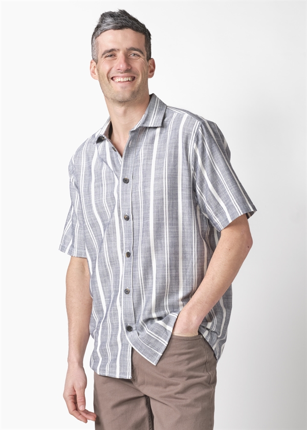 Klitmøller Collective Per S/S shirt GOTS - Navy/white